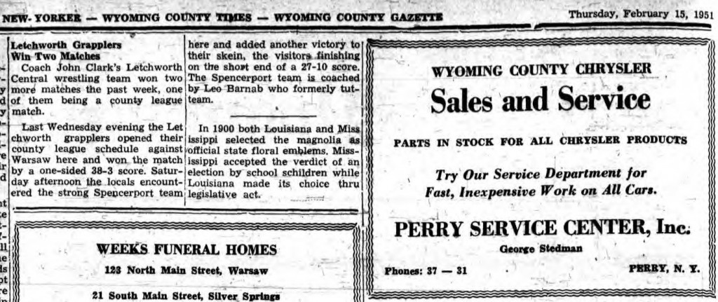 Letchworth Grapplers Win Two Matches