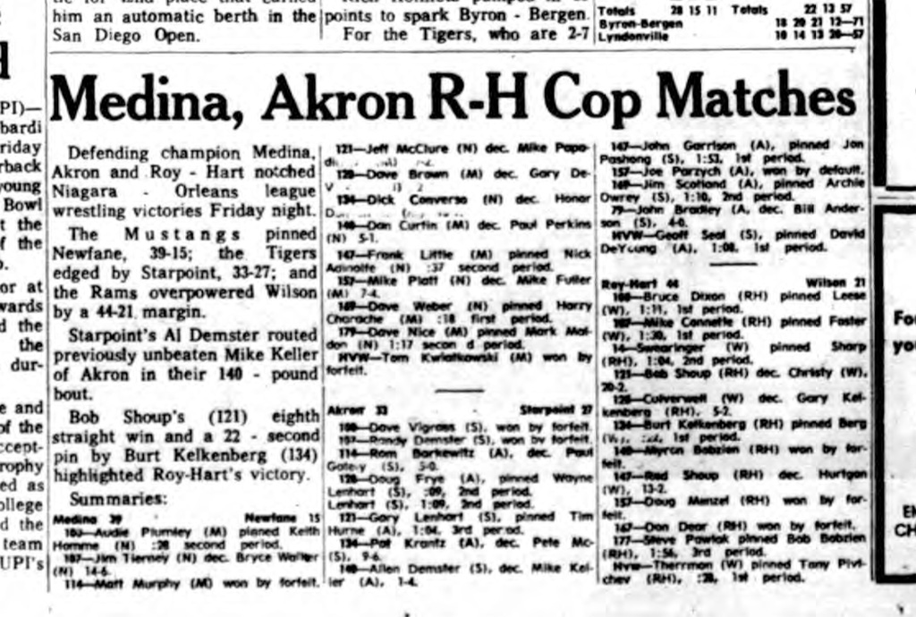 Medina, Akron R-H Cop Matches