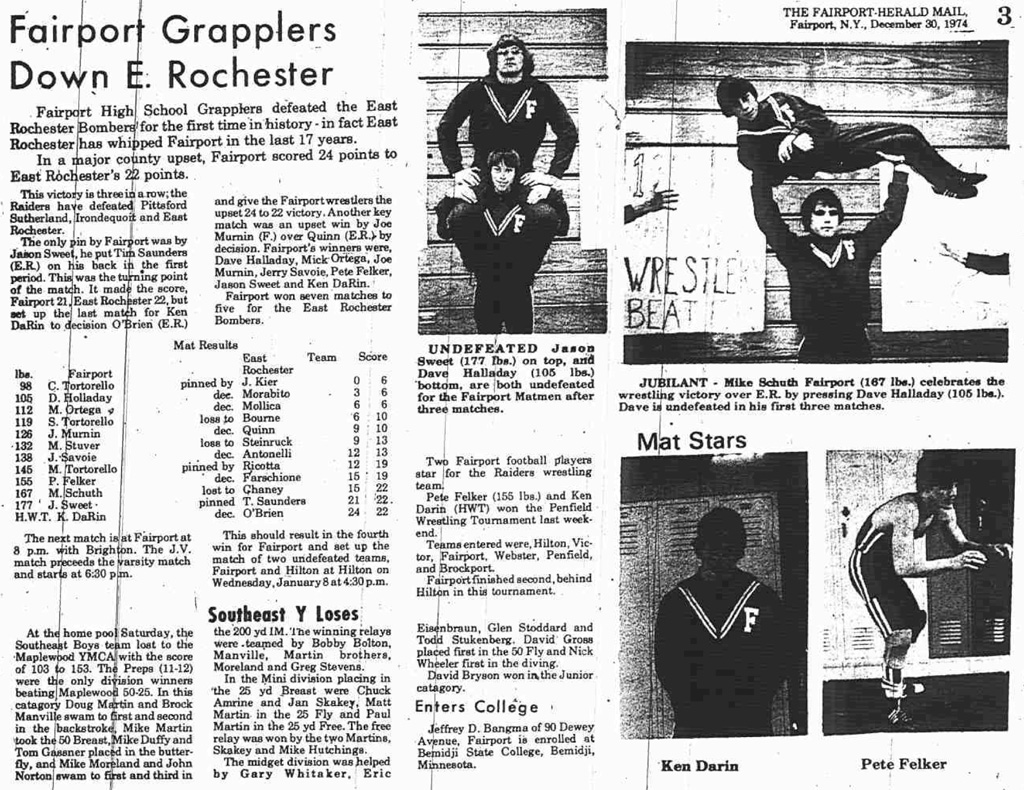 Fairport Grapplers Down E. Rochester
