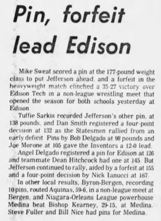 Pin, forfeit lead Edison