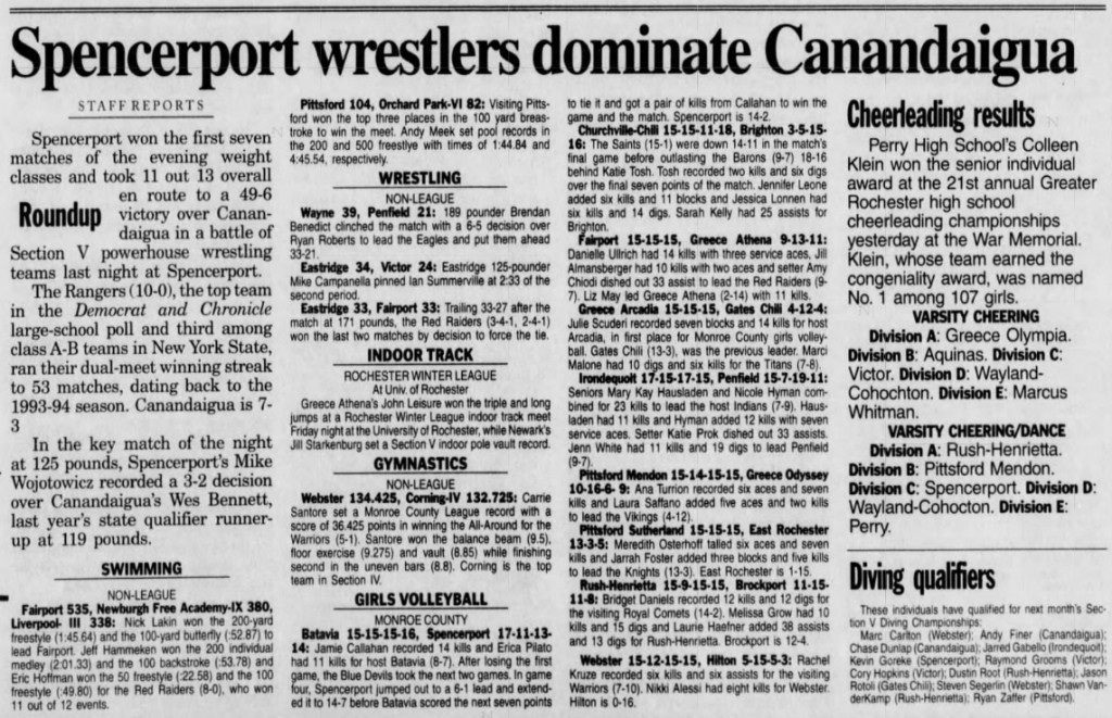 Spencerport wrestlers dominate Canandaigua