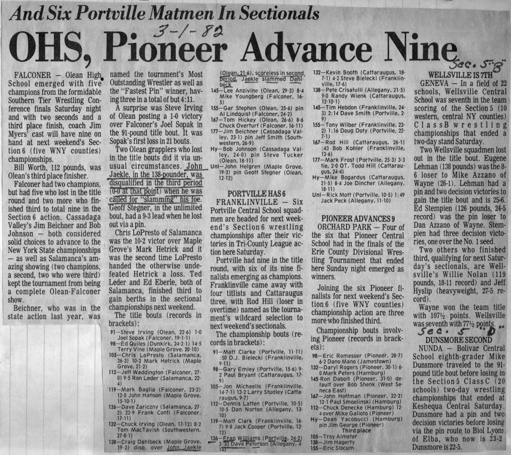 Olean, Pioneer Advance Nine