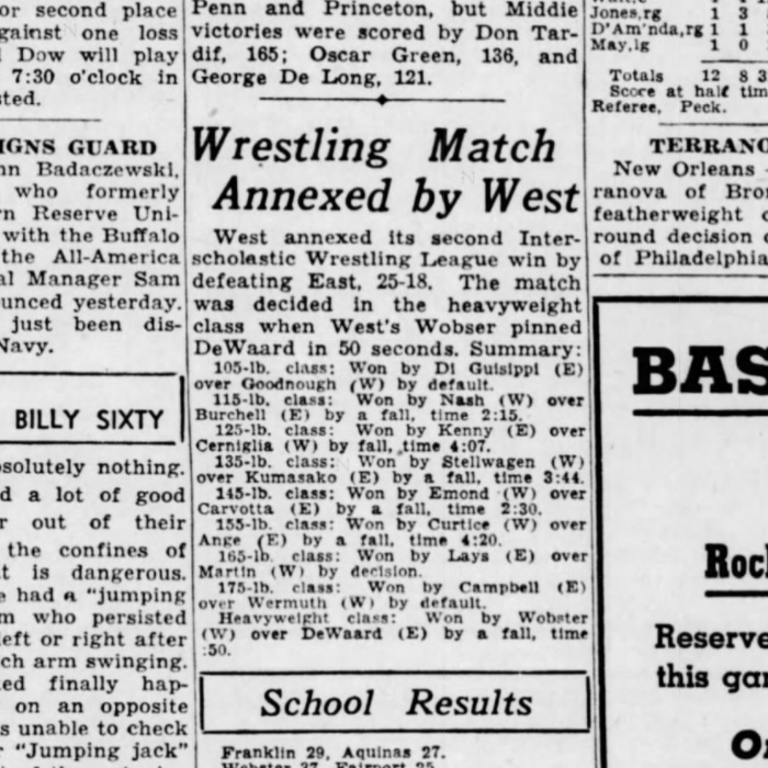 Wrestling Match Annexed By West