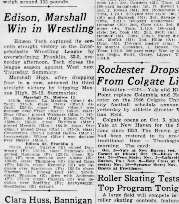 Edison, Marshall Win in Wrestling