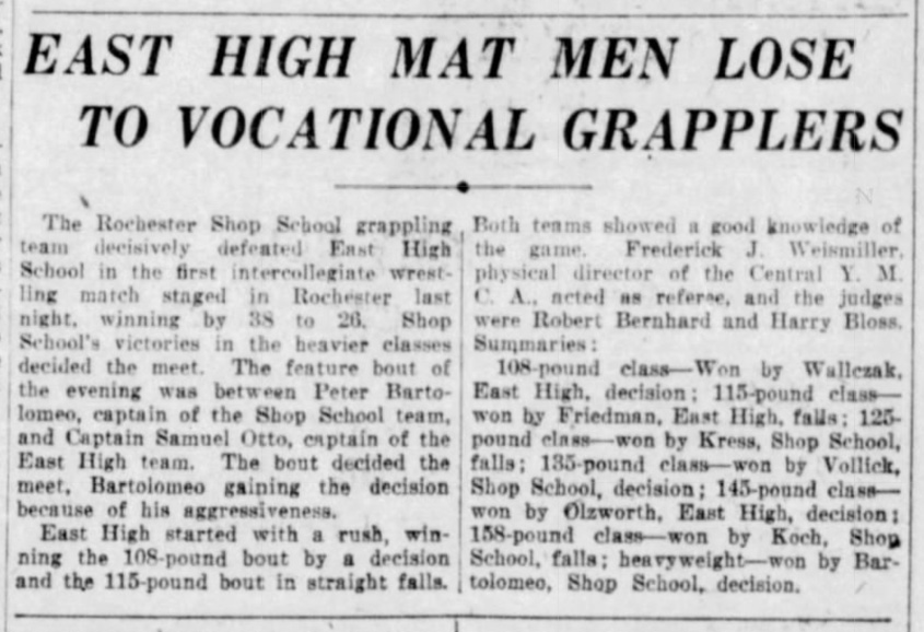 East High Mat Men Lose To Vocational Grapplers