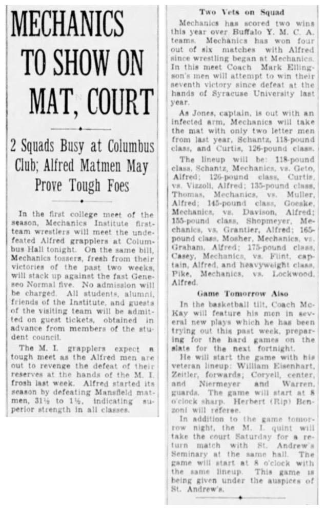 Mechanics to Show on Mat, Court