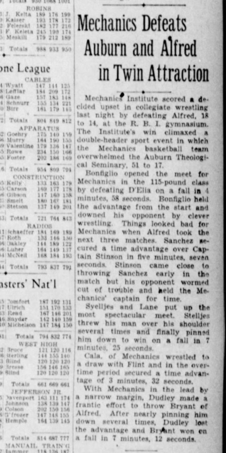 Mechanics Defeats Auburn and Alfred in Twin Attraction