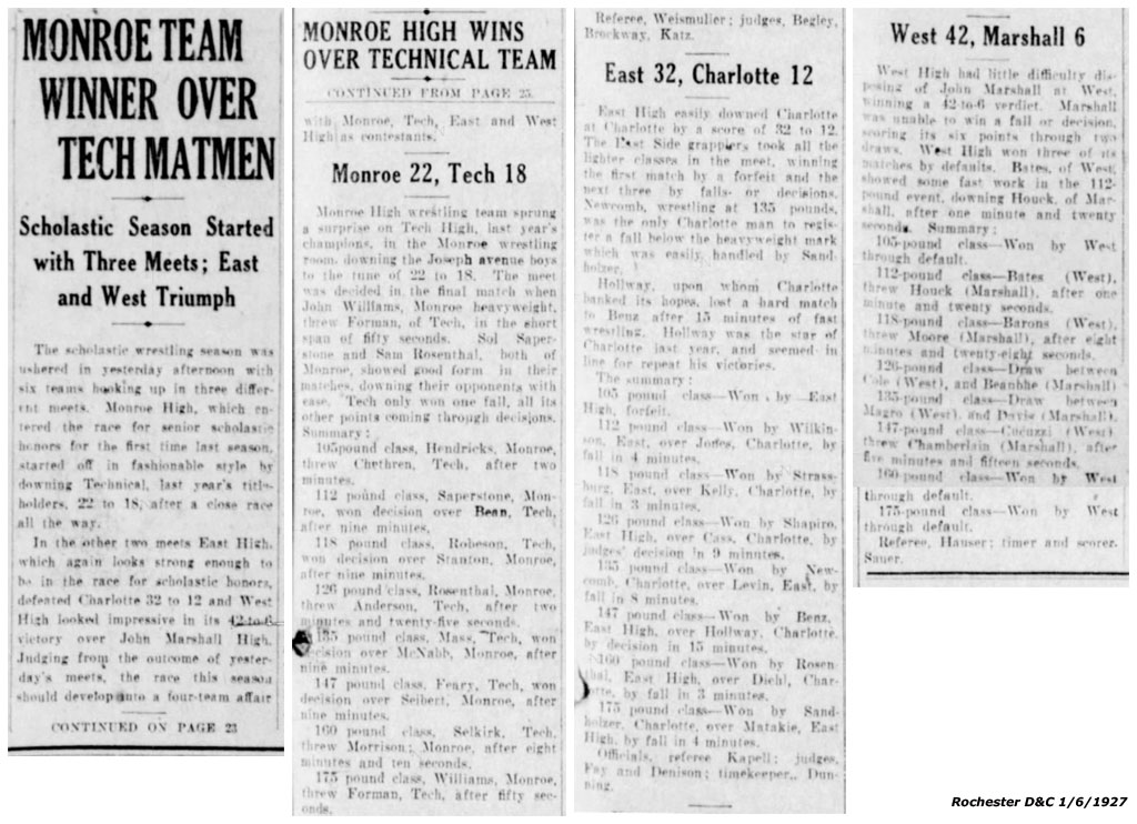 Monroe Team Winner Over Tech Matmen