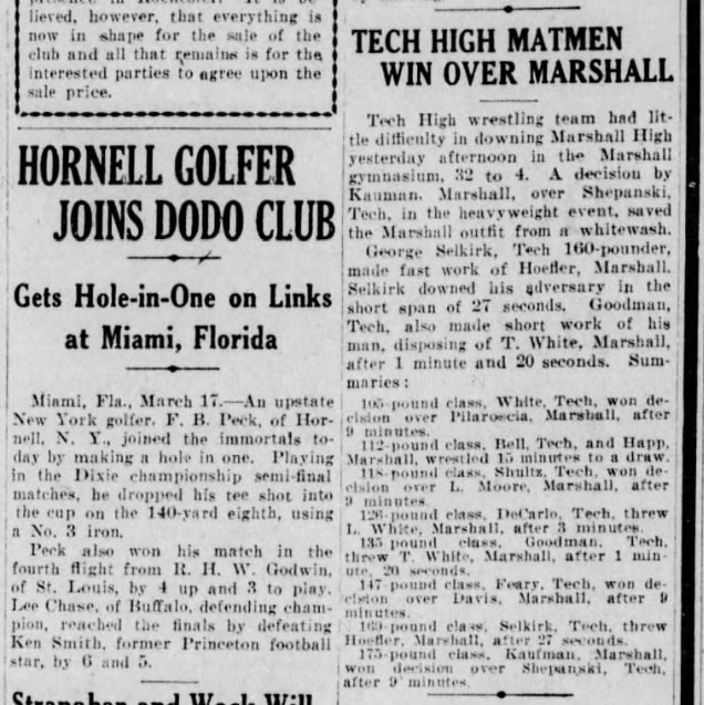 Tech High Matmen Win Over Marshall