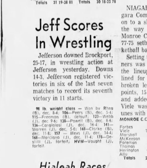 Jeff Scores In Wrestling