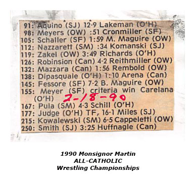1990 Monsignor Martin Wrestling Tournament