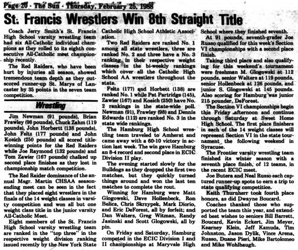 St. Francis Wrestlers Win 8th Straight Title