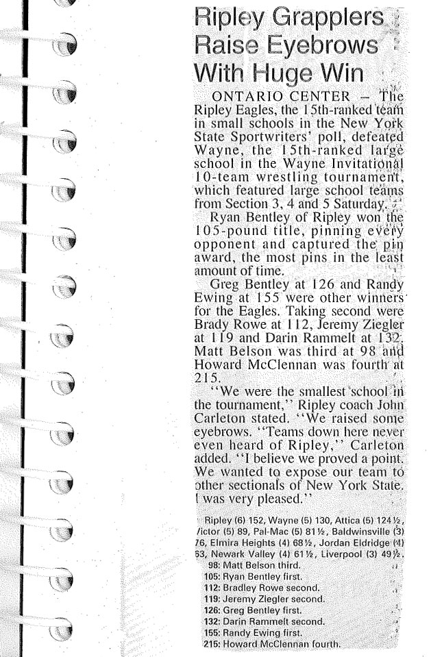 Ripley Grapplers Raise Eyebrows With Huge Win