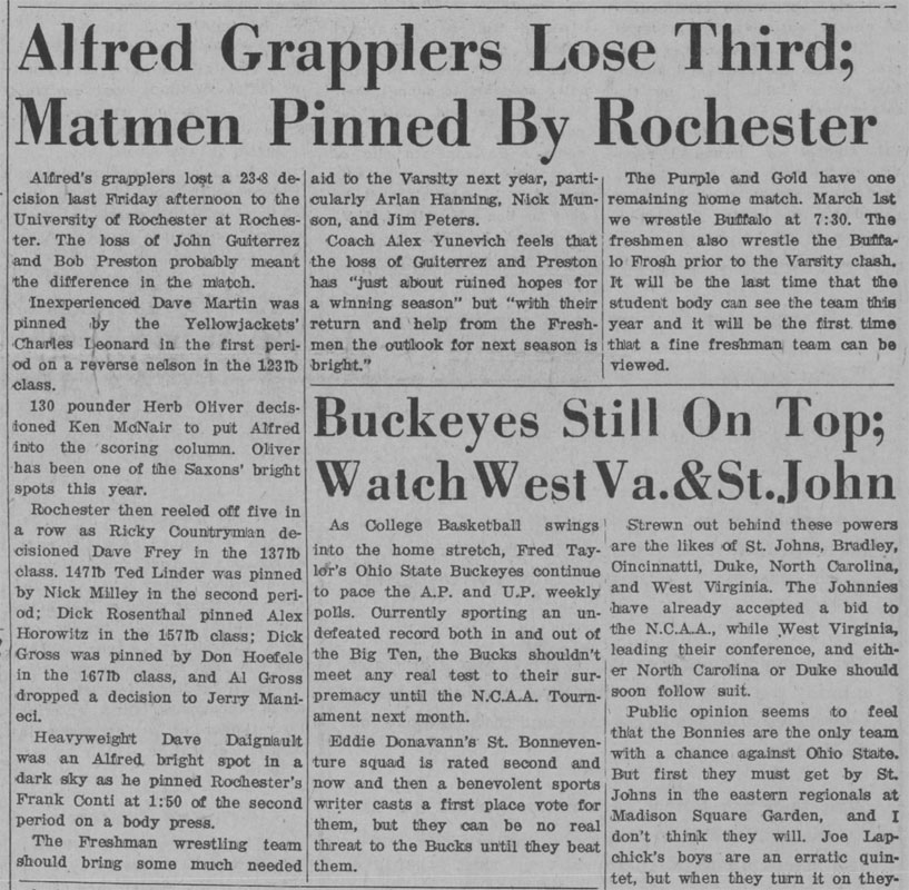 Alfred Grapplers Lose Third