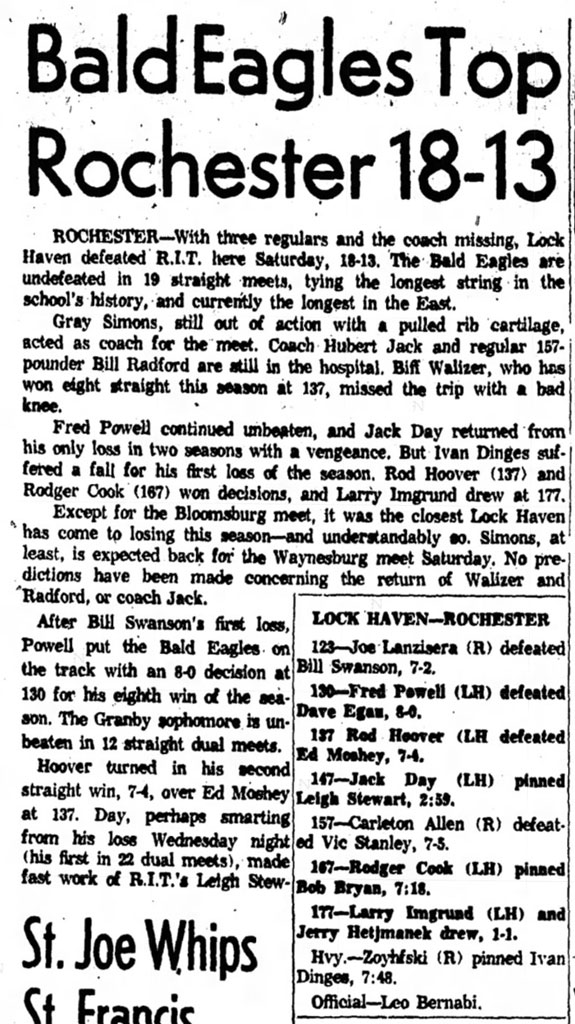 Bald Eagles Top Rochester 18-13