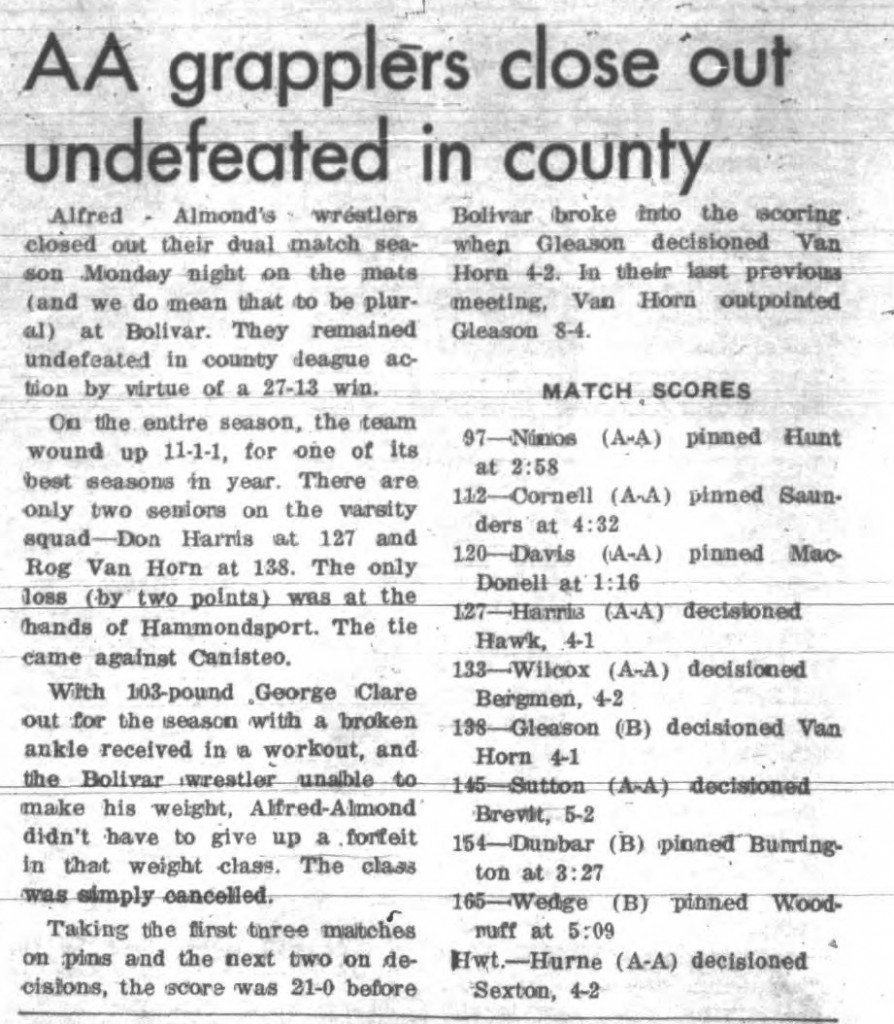 AA grapplers close out undefeated in county