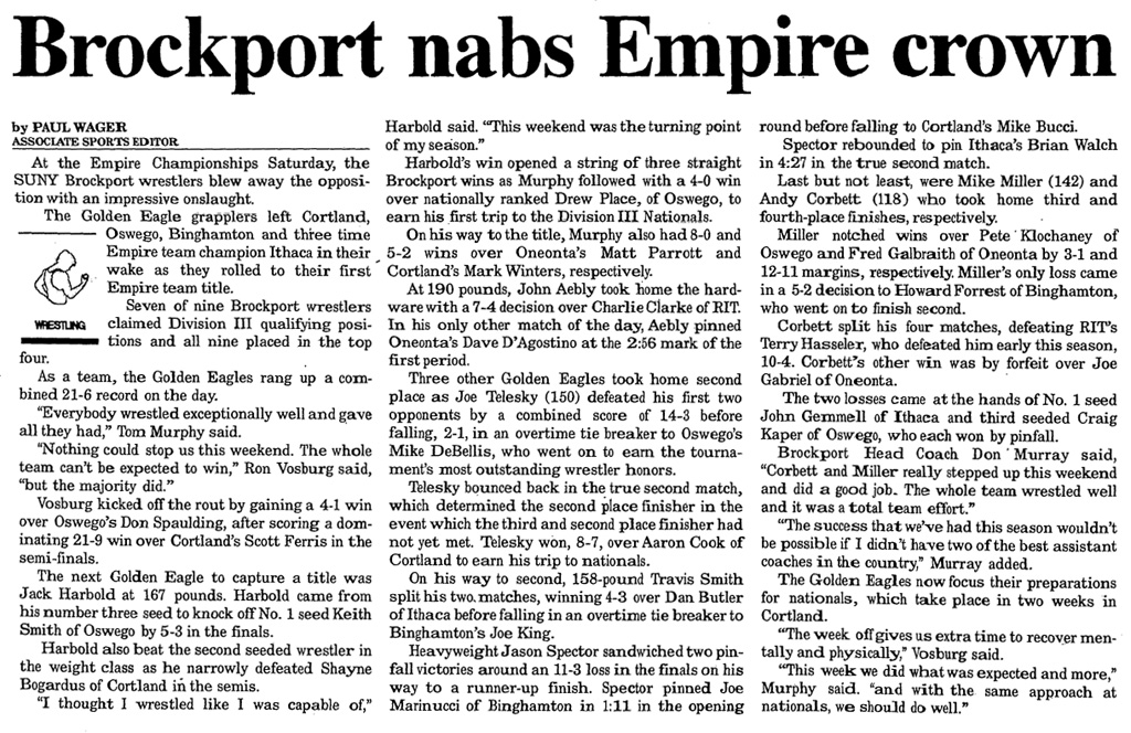 Brockport nabs Empire crown