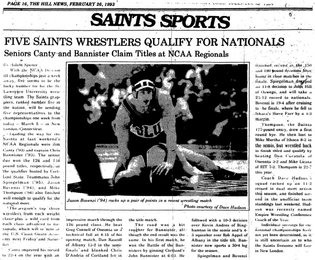 Five Saints Wrestlers Qualify for Nationals