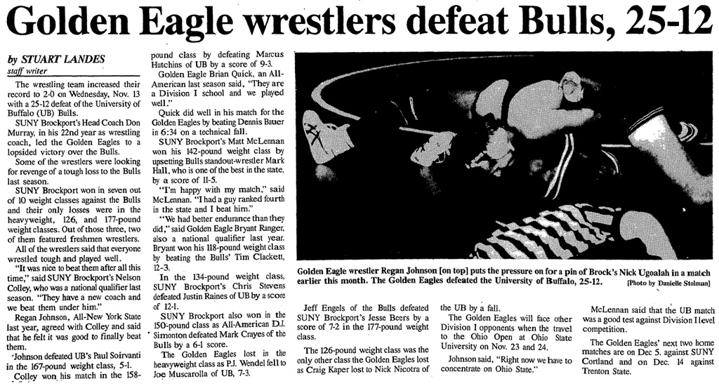 Golden Eagles wrestlers defeat Bulls, 25-12