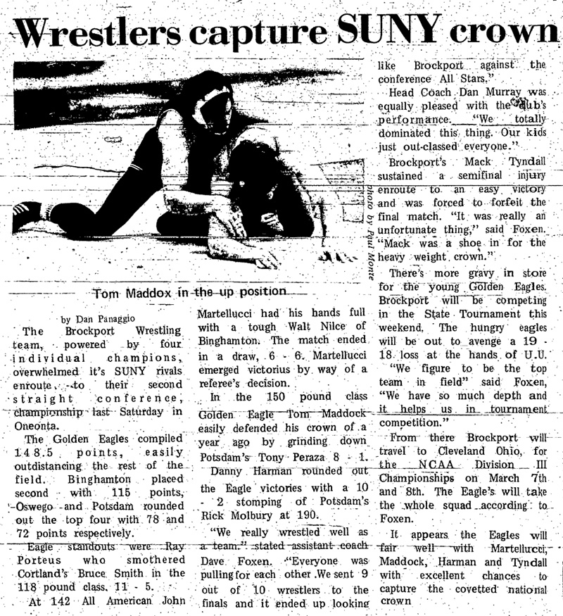 Brockport wrestlers capture SUNY crown