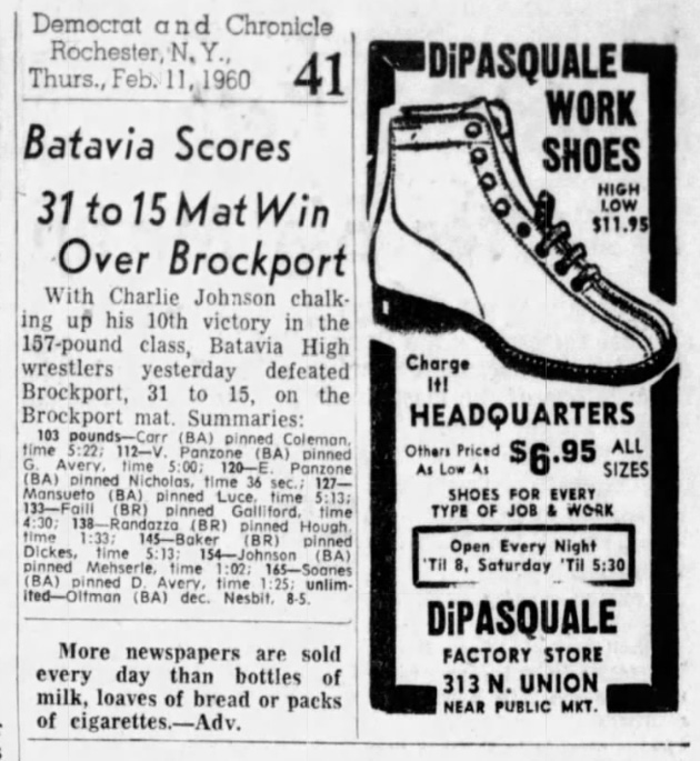 Batavia Scores 31 to 15 Mat Win Over Brockport