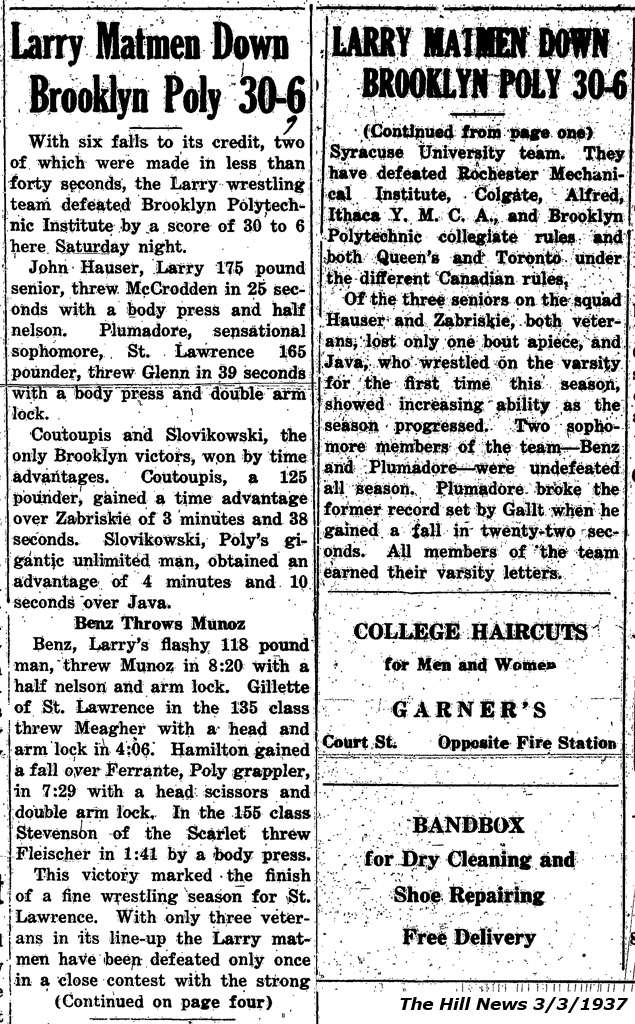 Larry Matmen Down Brooklyn Poly 30-6