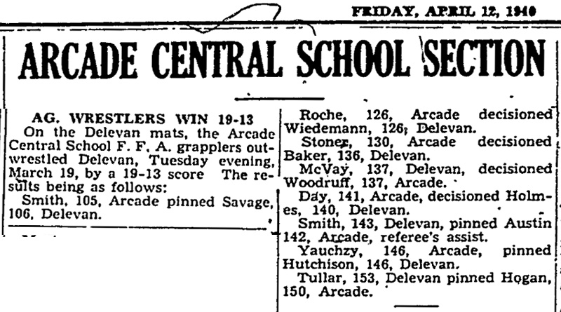 Ag. Wrestlers Win 19-13