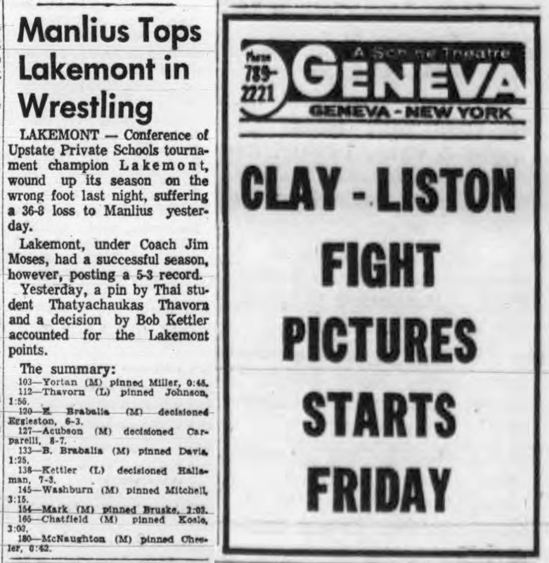 Manlius Tops Lakemont in Wrestling