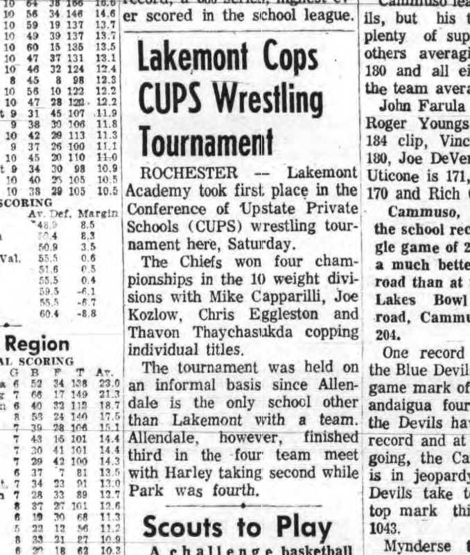 Lakemont Cops CUPS Wrestling Tournament