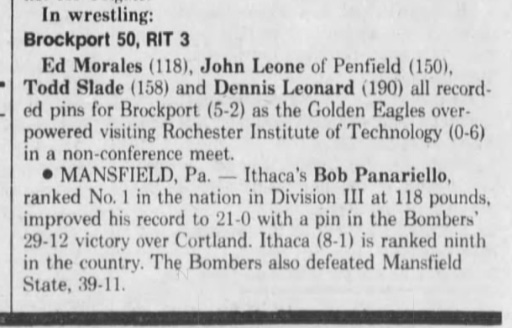Brockport 50, RIT 3