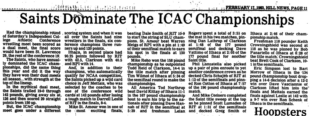 Saints Dominate The ICAC Championships