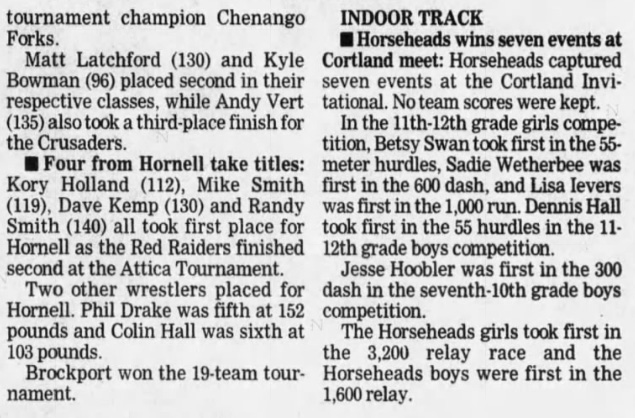 Four from Hornell take titles