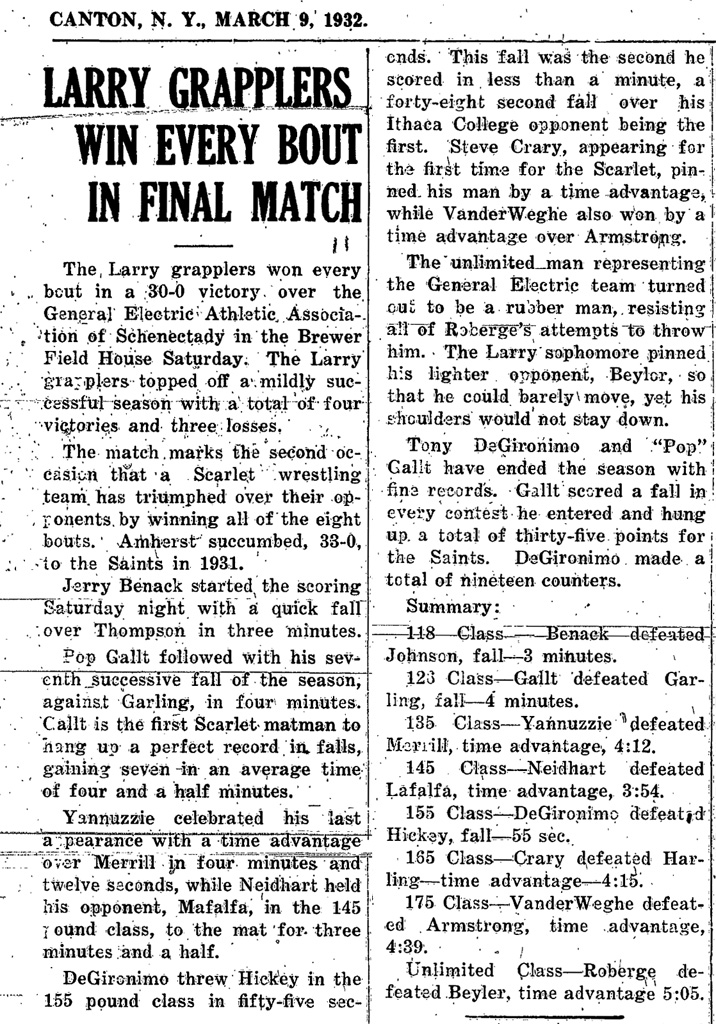 Larry Grapplers Win Every Bout In Final Match