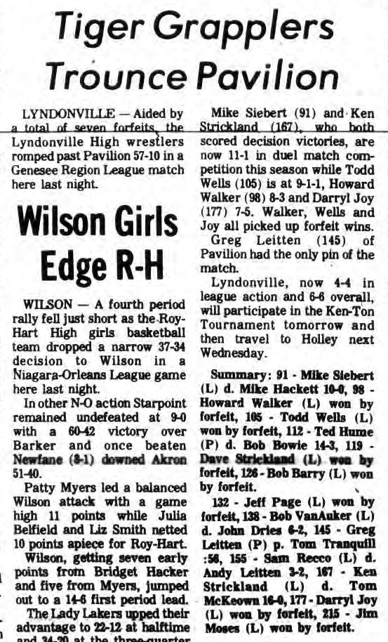 Tiger Grapplers Trounce Pavilion