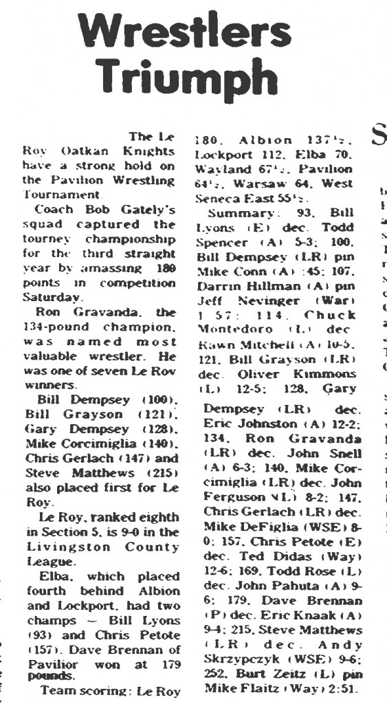 Le Roy Wrestlers Triumph