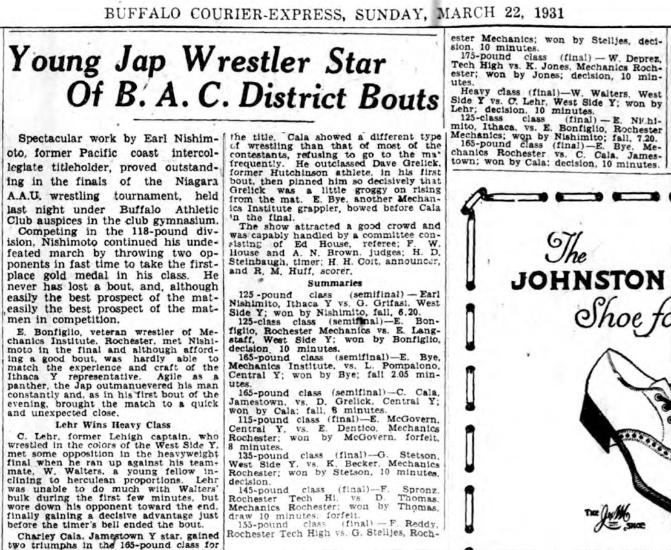 Young Japanese Wrestler Star of B.A.C. District Bouts