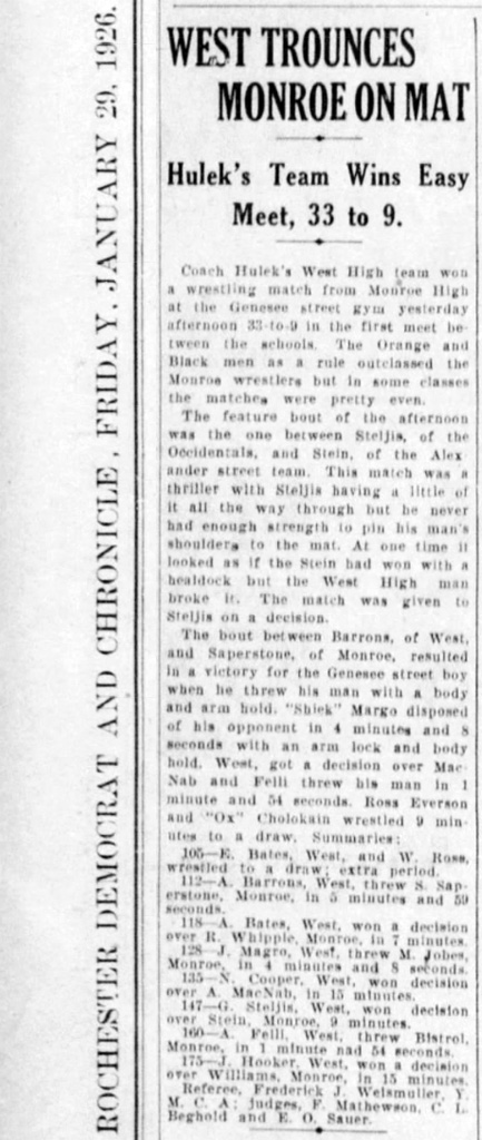 West Trounces Monroe On Mat