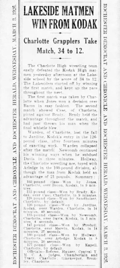 Lakeside Matmen Win From Kodak