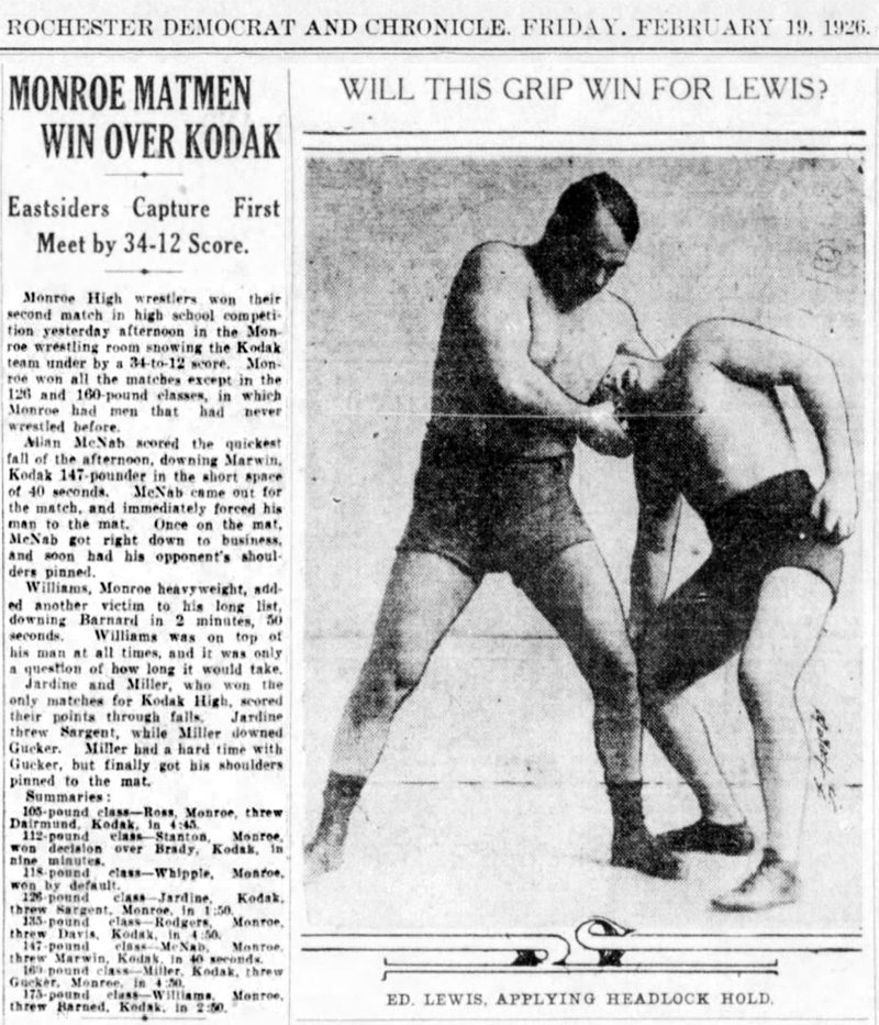 Monroe Matmen Win Over Kodak