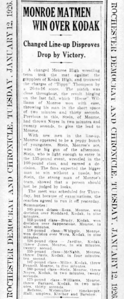 Monroe Matmen Win Over Kodak