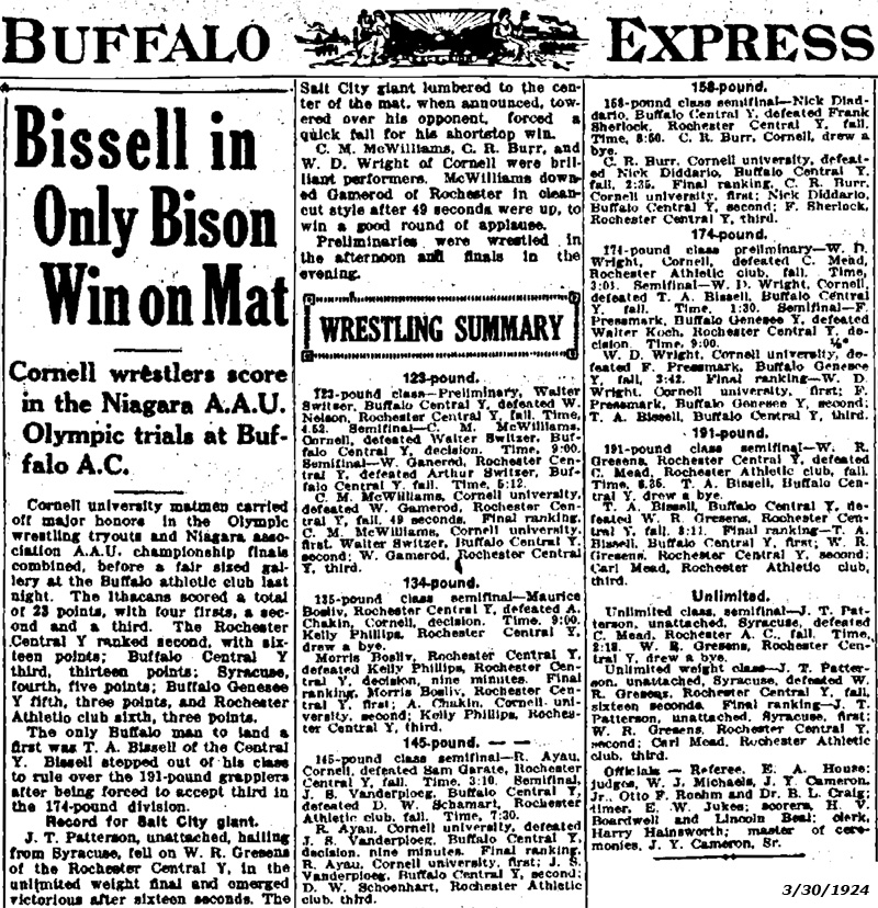 Bissell in Only Bison Win on Mat