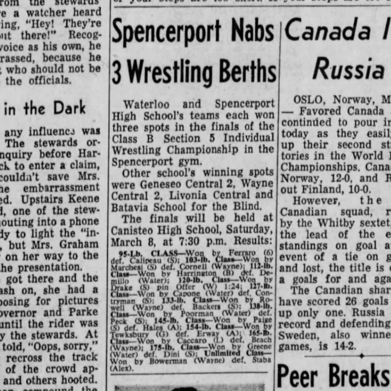 Spencerport Nabs 3 Wrestling Berths