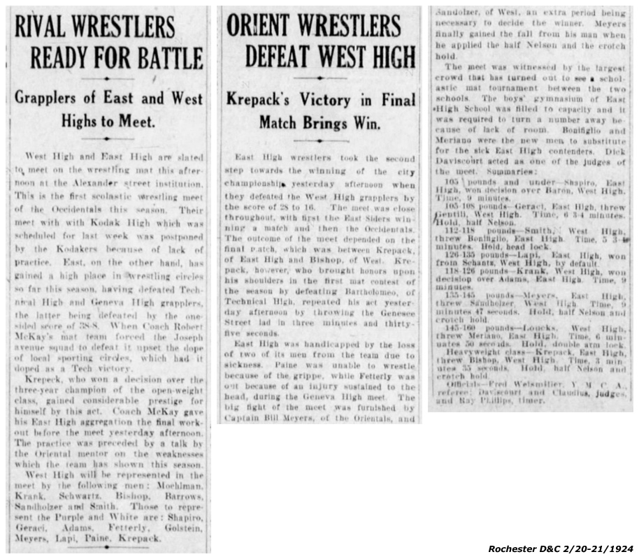 Orient Wrestlers Defeat West High