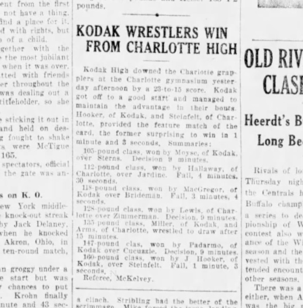 Kodak Wrestlers Win From Charlotte High