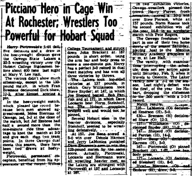 Wrestlers Too Powerful for Hobart Squad