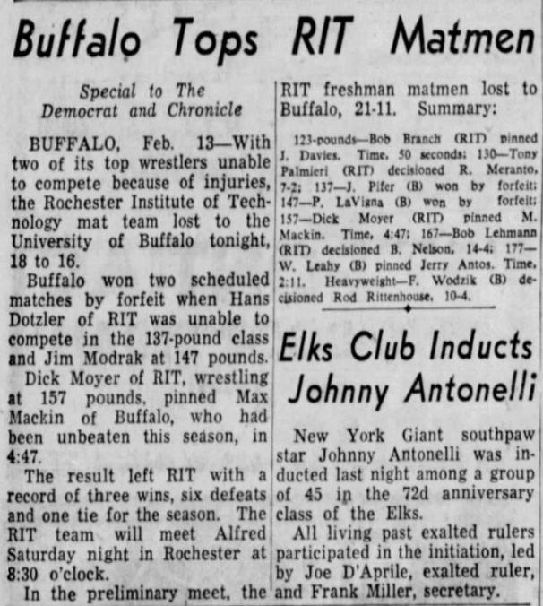 Buffalo Tops RIT Matmen