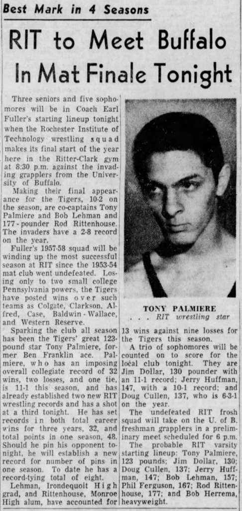 RIT to Meet Buffalo in Mat Finale Tonight