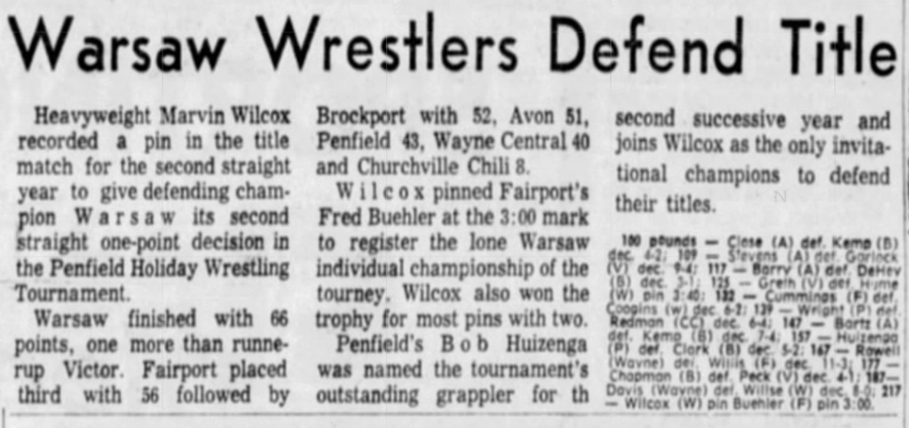 Warsaw Wrestlers Defend Title