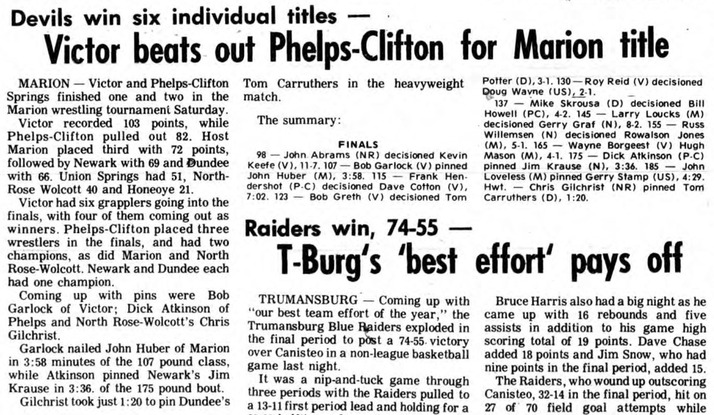 Victor beats out Phelps-Clifton for Marion title