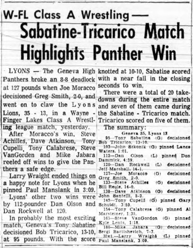 Sabatine-Tricarico Match Highlights Panther Win
